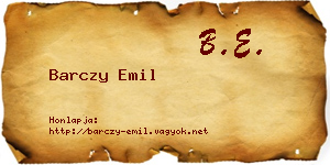 Barczy Emil névjegykártya